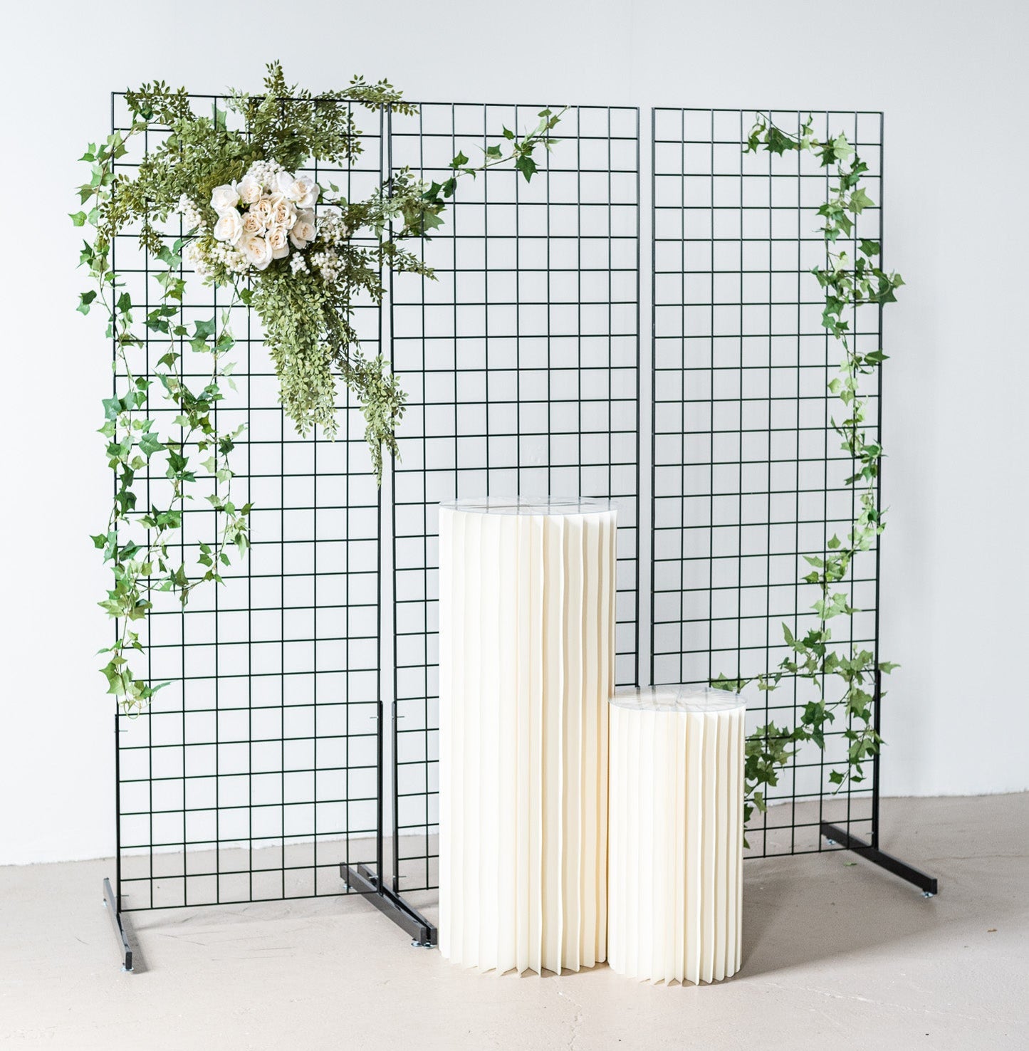 Black Metal Grid Panels