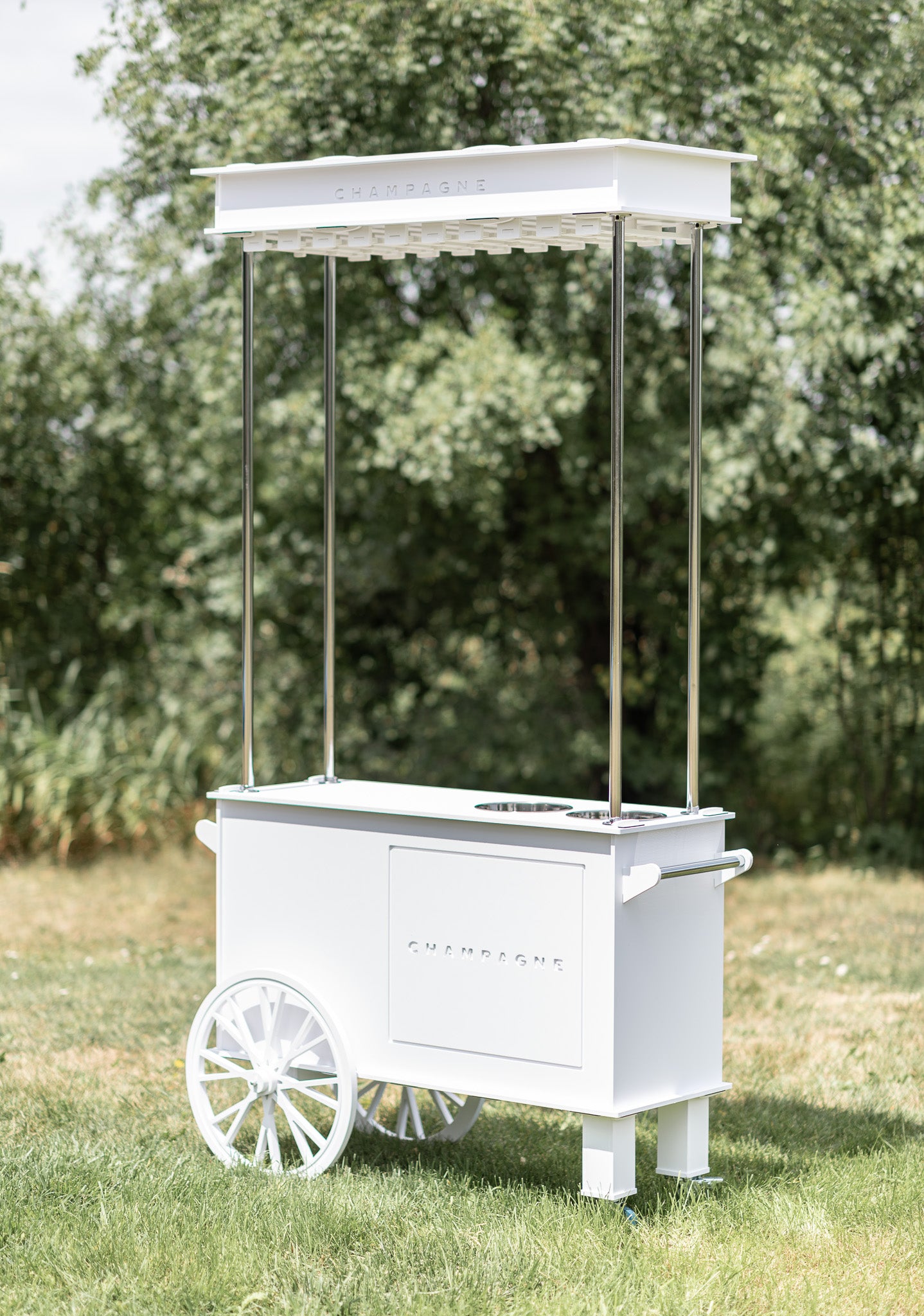 White Champagne Cart