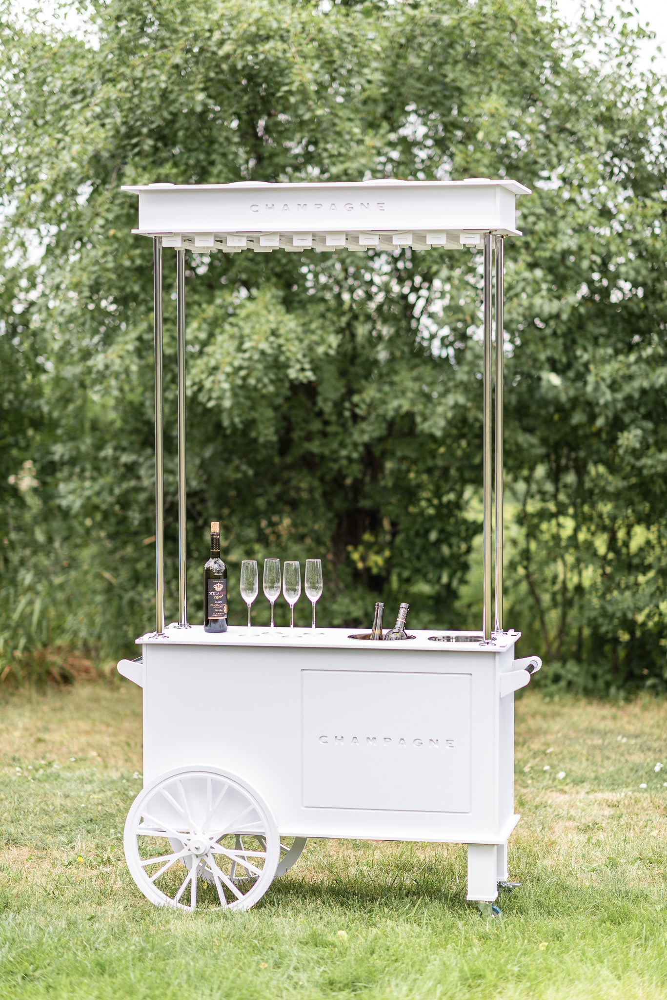 White Champagne Cart