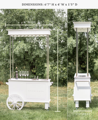 White Champagne Cart