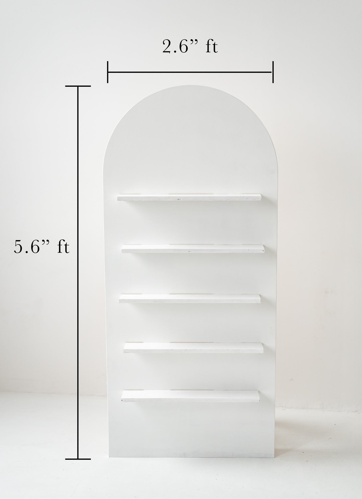 White Arch Wall with Shelves