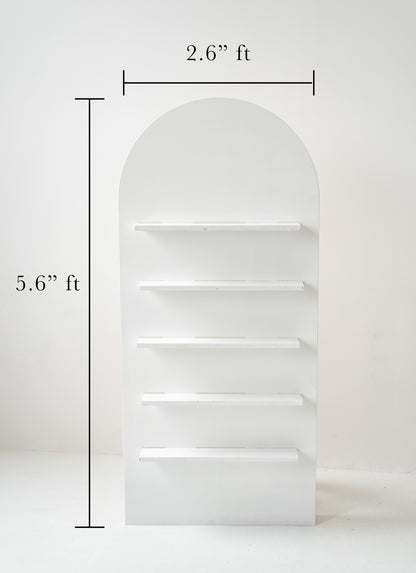 White Arch Wall with Shelves