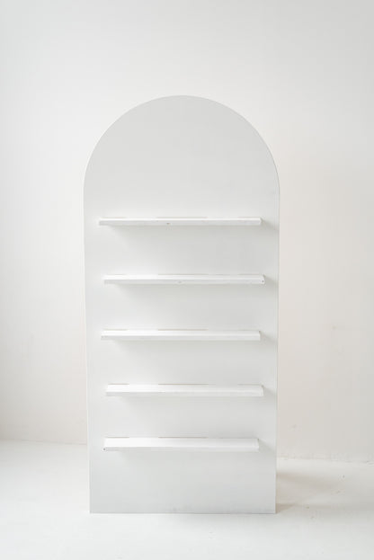 White Arch Wall with Shelves